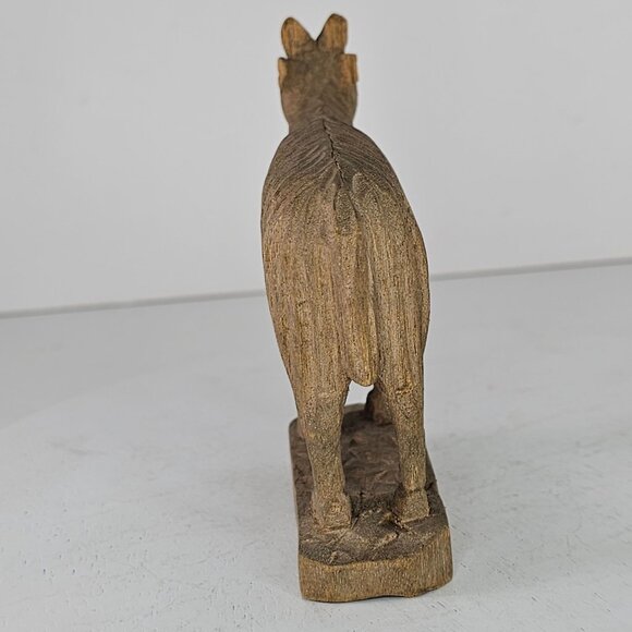 Handcrafted Wooden Goat Figurine Rustic Animal Sculpture Home Decor Accent Art - Picture 6 of 9